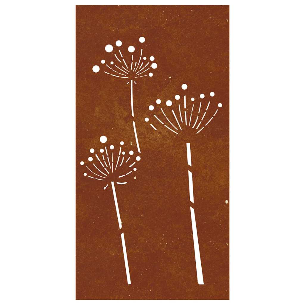 Wanddecoratie Tuin Bloemenontwerp 105X55 Cm Cortenstaal