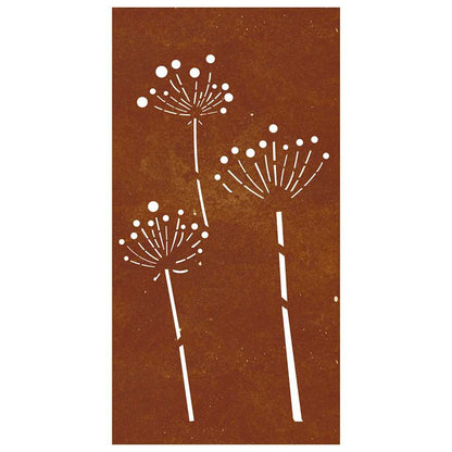 Wanddecoratie Tuin Bloemenontwerp 105X55 Cm Cortenstaal