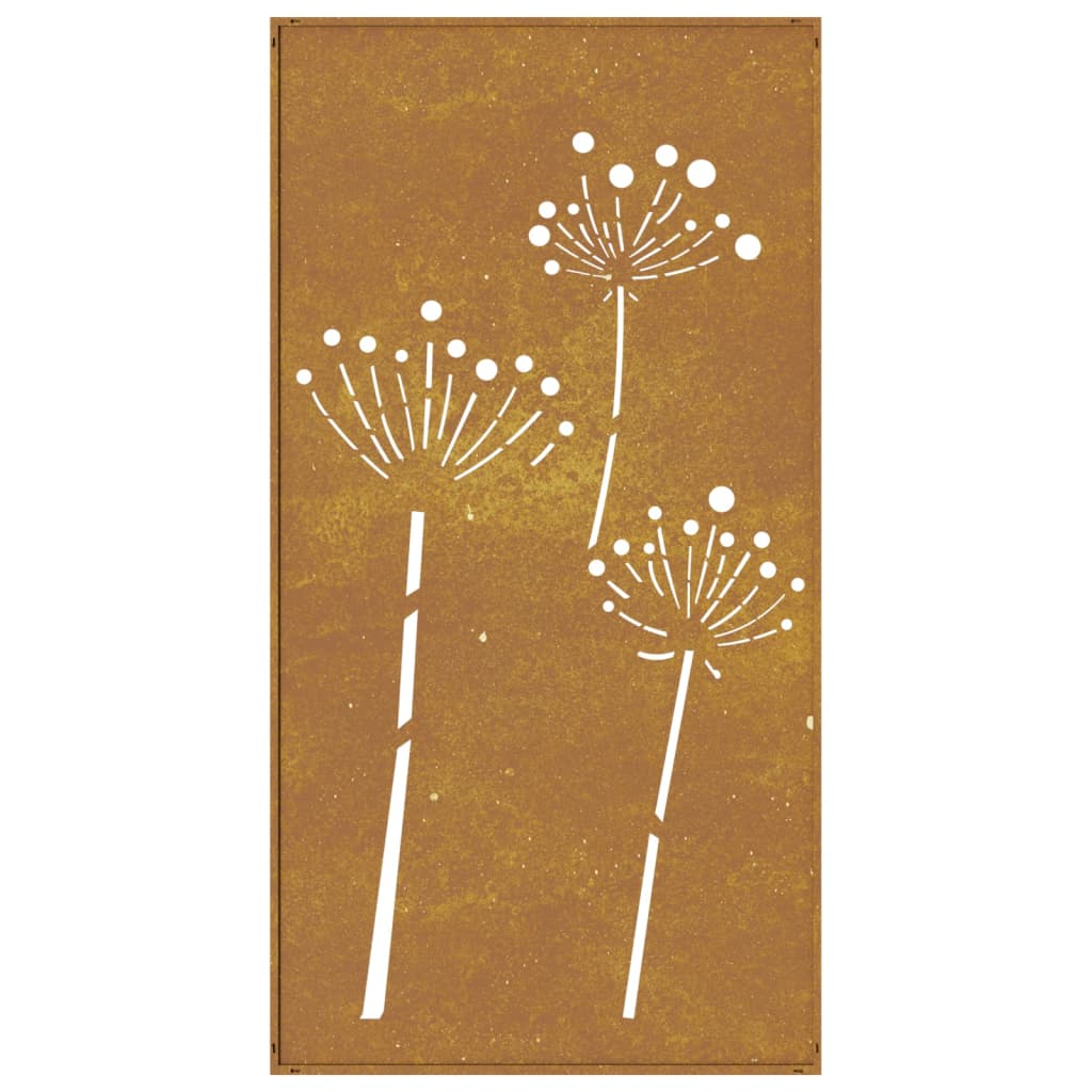 Wanddecoratie Tuin Bloemenontwerp 105X55 Cm Cortenstaal
