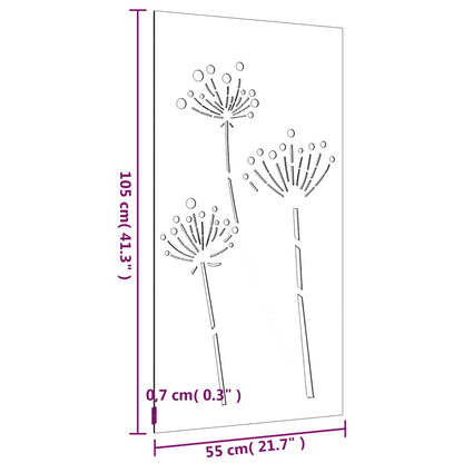 Wanddecoratie Tuin Bloemenontwerp 105X55 Cm Cortenstaal