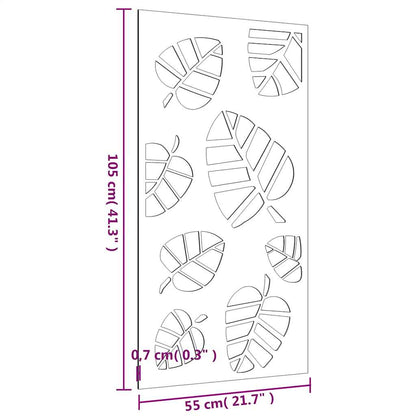 Wanddecoratie Tuin Bladontwerp 105X55 Cm Cortenstaal