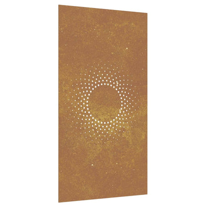 Wanddecoratie Tuin Zonontwerp 105X55 Cm Cortenstaal