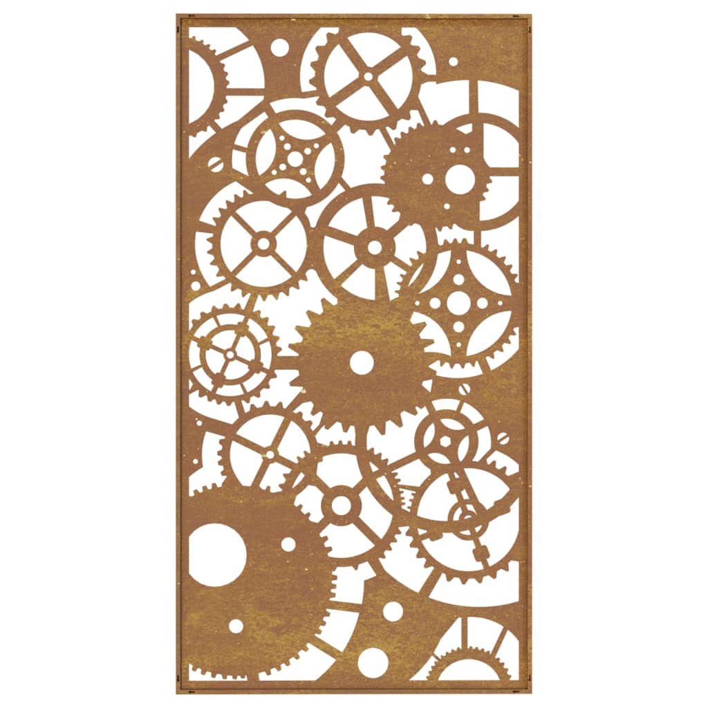 Wanddecoratie Tuin Tandwielontwerp 105X55 Cm Cortenstaal