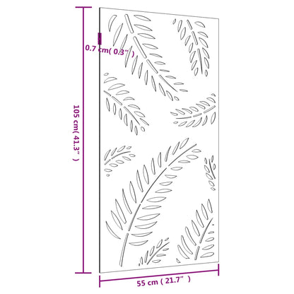 Wanddecoratie Tuin Bladontwerp 105X55 Cm Cortenstaal