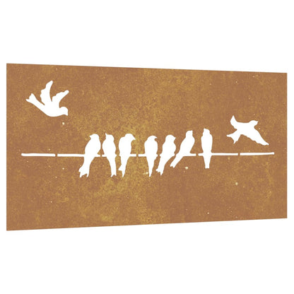 Wanddecoratie Tuin Vogelontwerp 105X55 Cm Cortenstaal