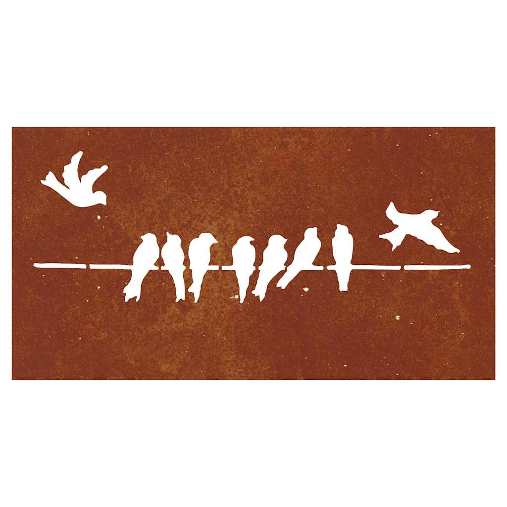 Wanddecoratie Tuin Vogelontwerp 105X55 Cm Cortenstaal