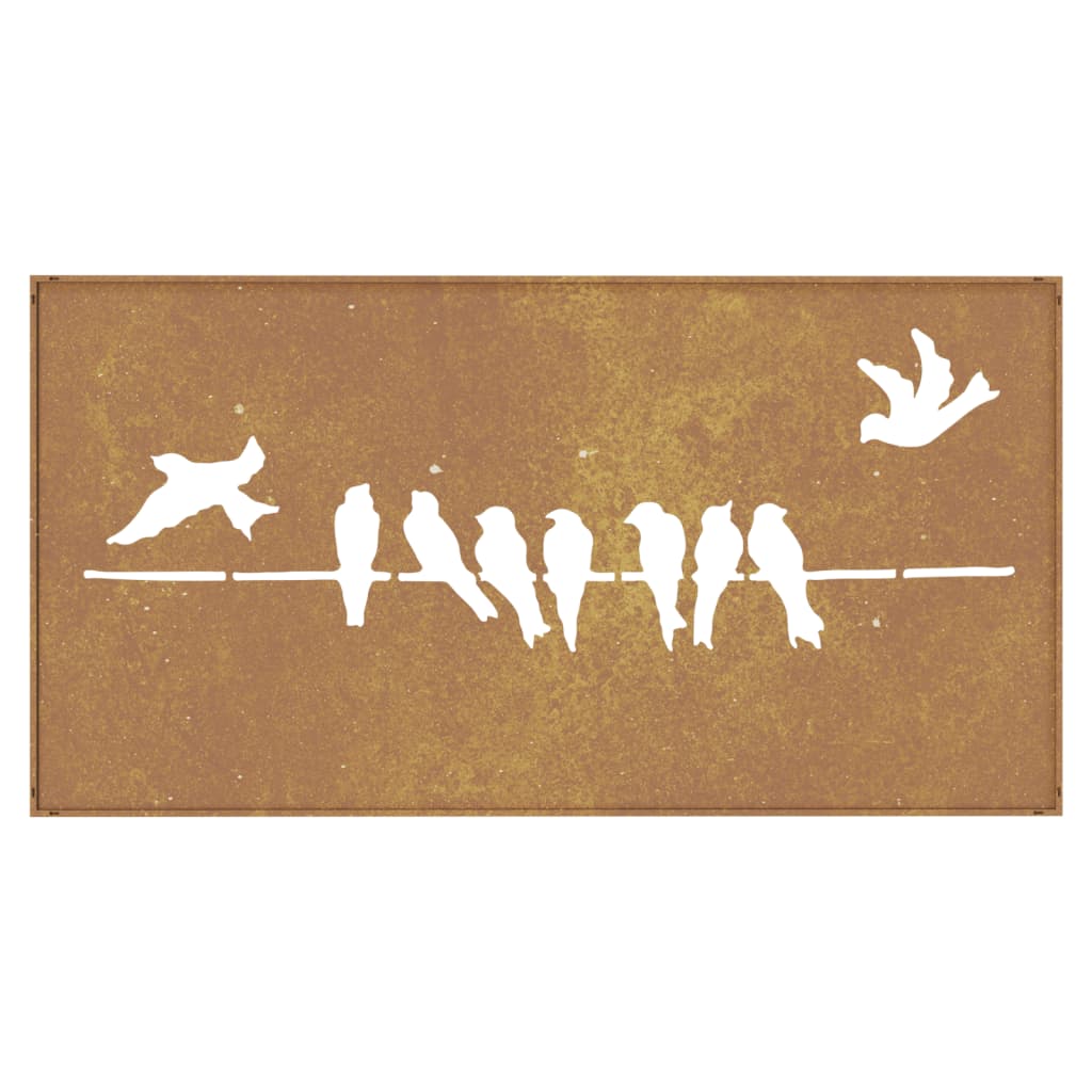 Wanddecoratie Tuin Vogelontwerp 105X55 Cm Cortenstaal