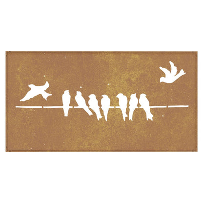 Wanddecoratie Tuin Vogelontwerp 105X55 Cm Cortenstaal
