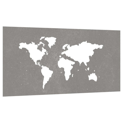 Wanddecoratie Tuin Wereldkaartontwerp 105X55 Cm Cortenstaal