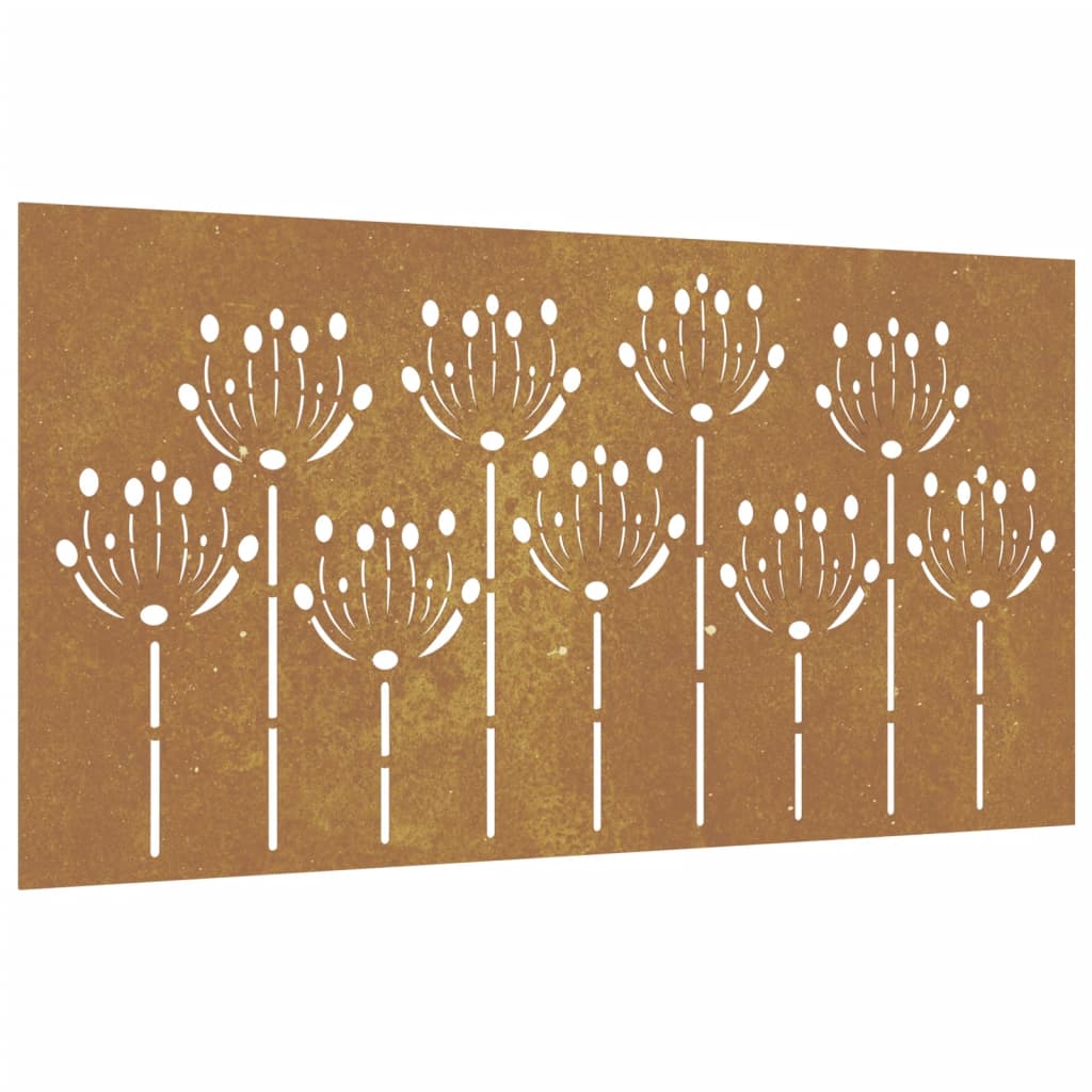 Wanddecoratie Tuin Bloemenontwerp 105X55 Cm Cortenstaal