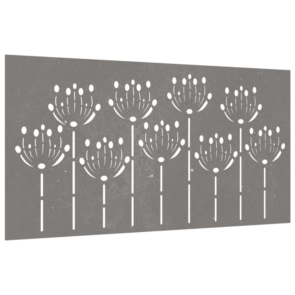 Wanddecoratie Tuin Bloemenontwerp 105X55 Cm Cortenstaal
