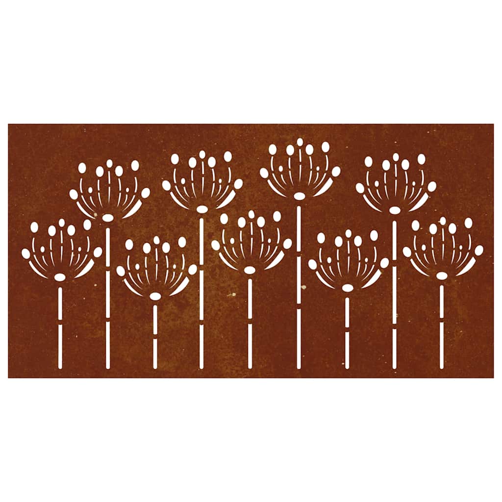 Wanddecoratie Tuin Bloemenontwerp 105X55 Cm Cortenstaal