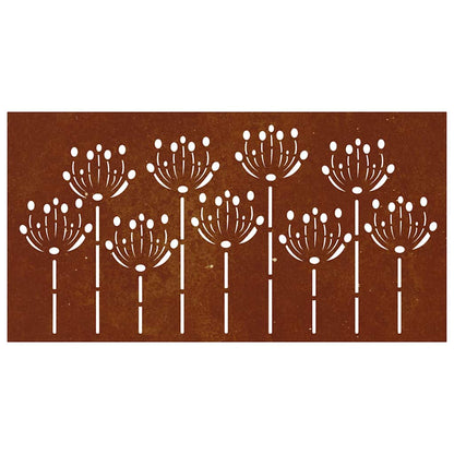 Wanddecoratie Tuin Bloemenontwerp 105X55 Cm Cortenstaal