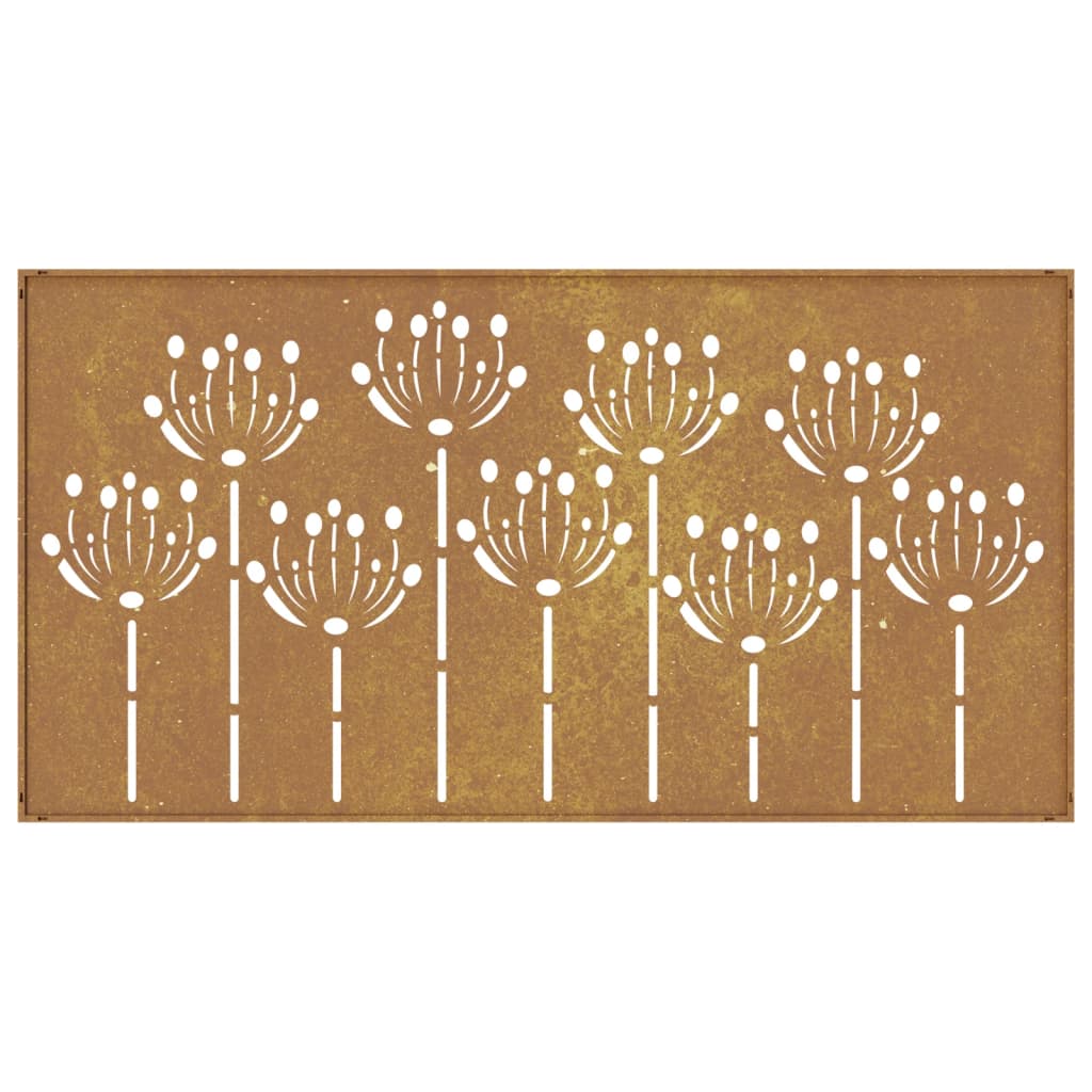 Wanddecoratie Tuin Bloemenontwerp 105X55 Cm Cortenstaal