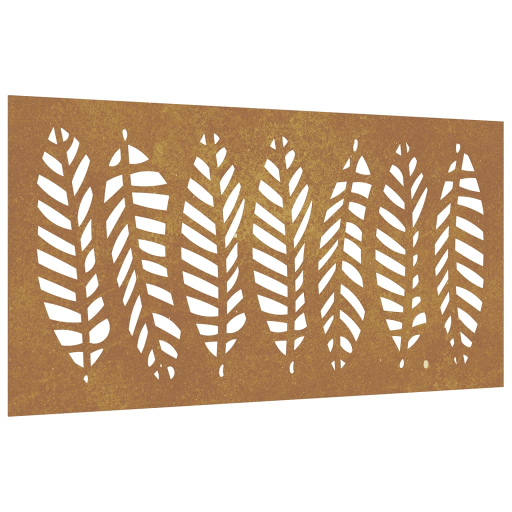 Wanddecoratie Tuin Bladontwerp 105X55 Cm Cortenstaal