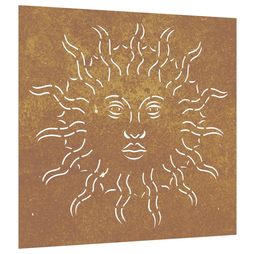 Wanddecoratie Tuin Zonontwerp 55X55 Cm Cortenstaal