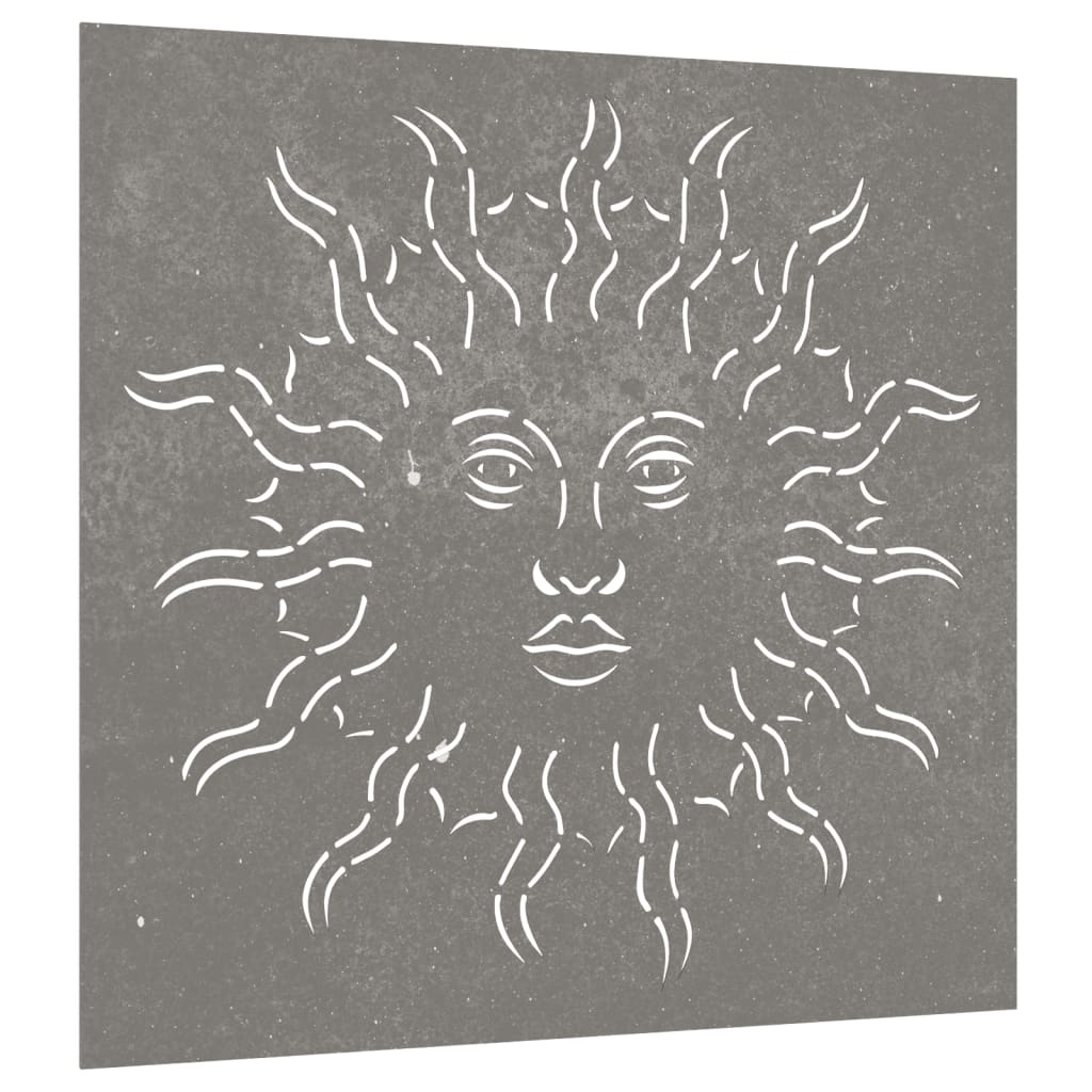 Wanddecoratie Tuin Zonontwerp 55X55 Cm Cortenstaal