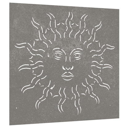 Wanddecoratie Tuin Zonontwerp 55X55 Cm Cortenstaal