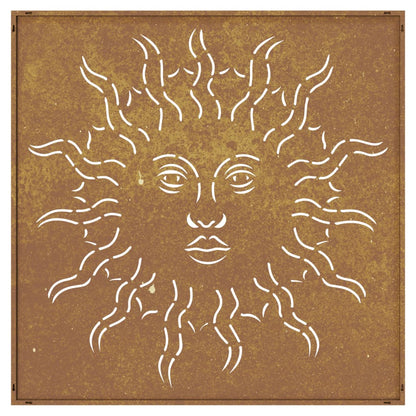 Wanddecoratie Tuin Zonontwerp 55X55 Cm Cortenstaal
