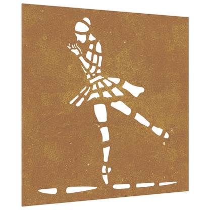 Wanddecoratie Tuin Balletdanserontwerp 55X55 Cm Cortenstaal