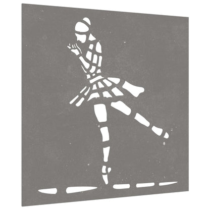 Wanddecoratie Tuin Balletdanserontwerp 55X55 Cm Cortenstaal