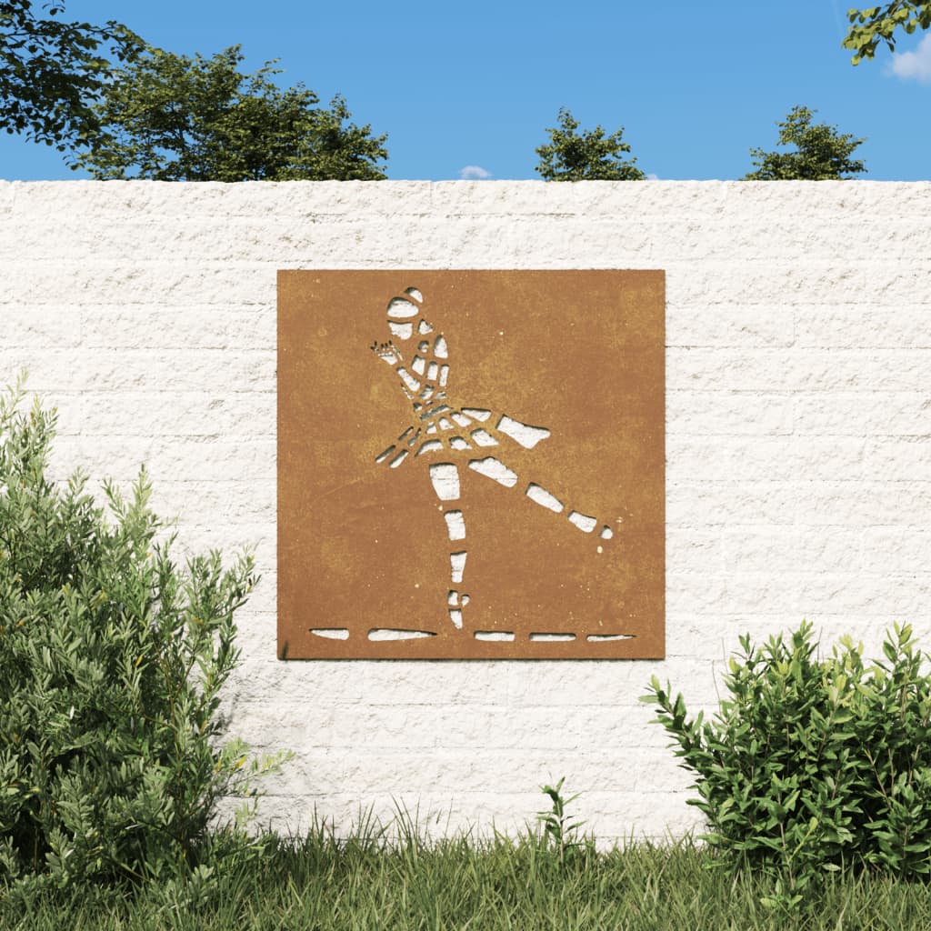 Wanddecoratie Tuin Balletdanserontwerp 55X55 Cm Cortenstaal