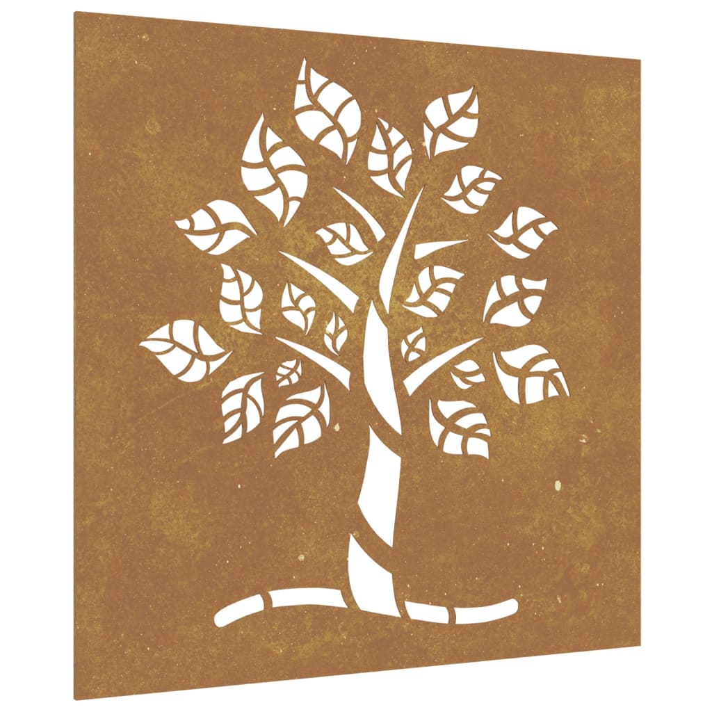 Wanddecoratie Tuin Boomontwerp 55X55 Cm Cortenstaal