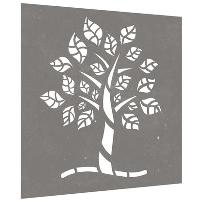 Wanddecoratie Tuin Boomontwerp 55X55 Cm Cortenstaal
