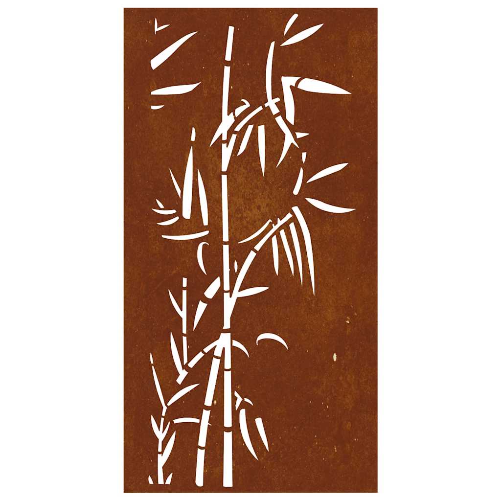 Wanddecoratie Tuin Bamboe-Ontwerp 105X55 Cm Cortenstaal