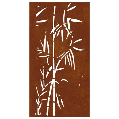 Wanddecoratie Tuin Bamboe-Ontwerp 105X55 Cm Cortenstaal
