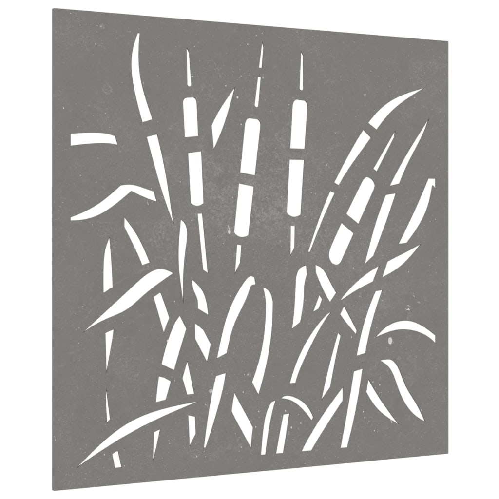 Wanddecoratie Tuin Grasontwerp 55X55 Cm Cortenstaal