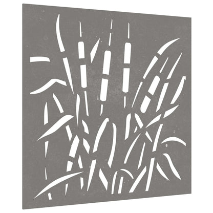 Wanddecoratie Tuin Grasontwerp 55X55 Cm Cortenstaal