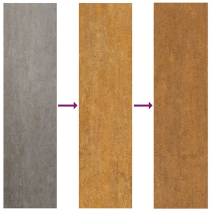 3-Delige Tuindecoratieset Boomontwerp 105X55 Cm Cortenstaal