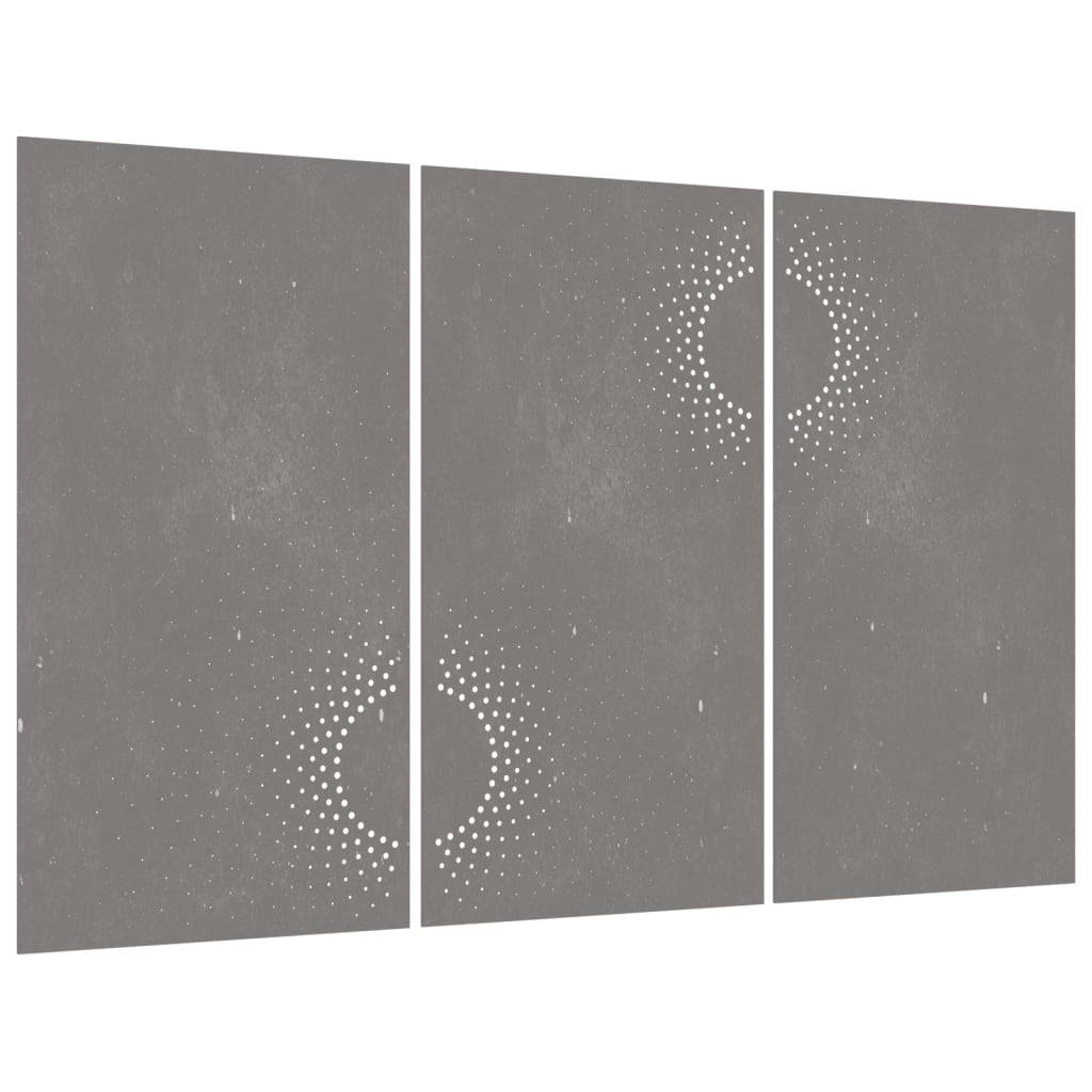 Wanddecoratie Tuin 3 St Zonontwerp 105X55 Cm Cortenstaal