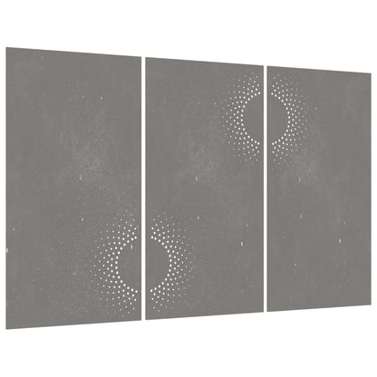 Wanddecoratie Tuin 3 St Zonontwerp 105X55 Cm Cortenstaal