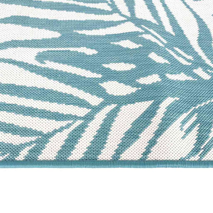 Buitenkleed Omkeerbaar 80X150 Cm Aqua En Wit