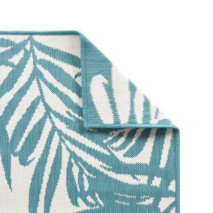 Buitenkleed Omkeerbaar 80X150 Cm Aqua En Wit