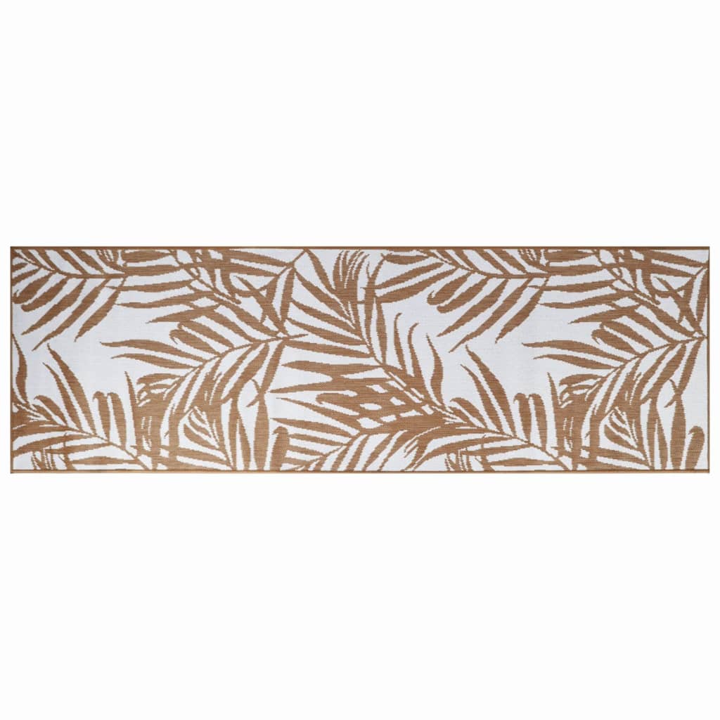 Buitenkleed Omkeerbaar 80X250 Cm Bruin En Wit