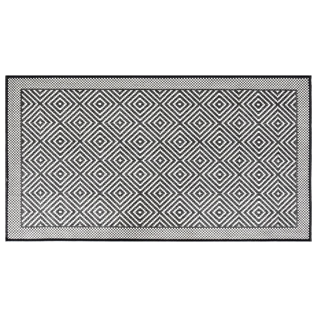 Buitenkleed Omkeerbaar 80X150 Cm Grijs En Wit