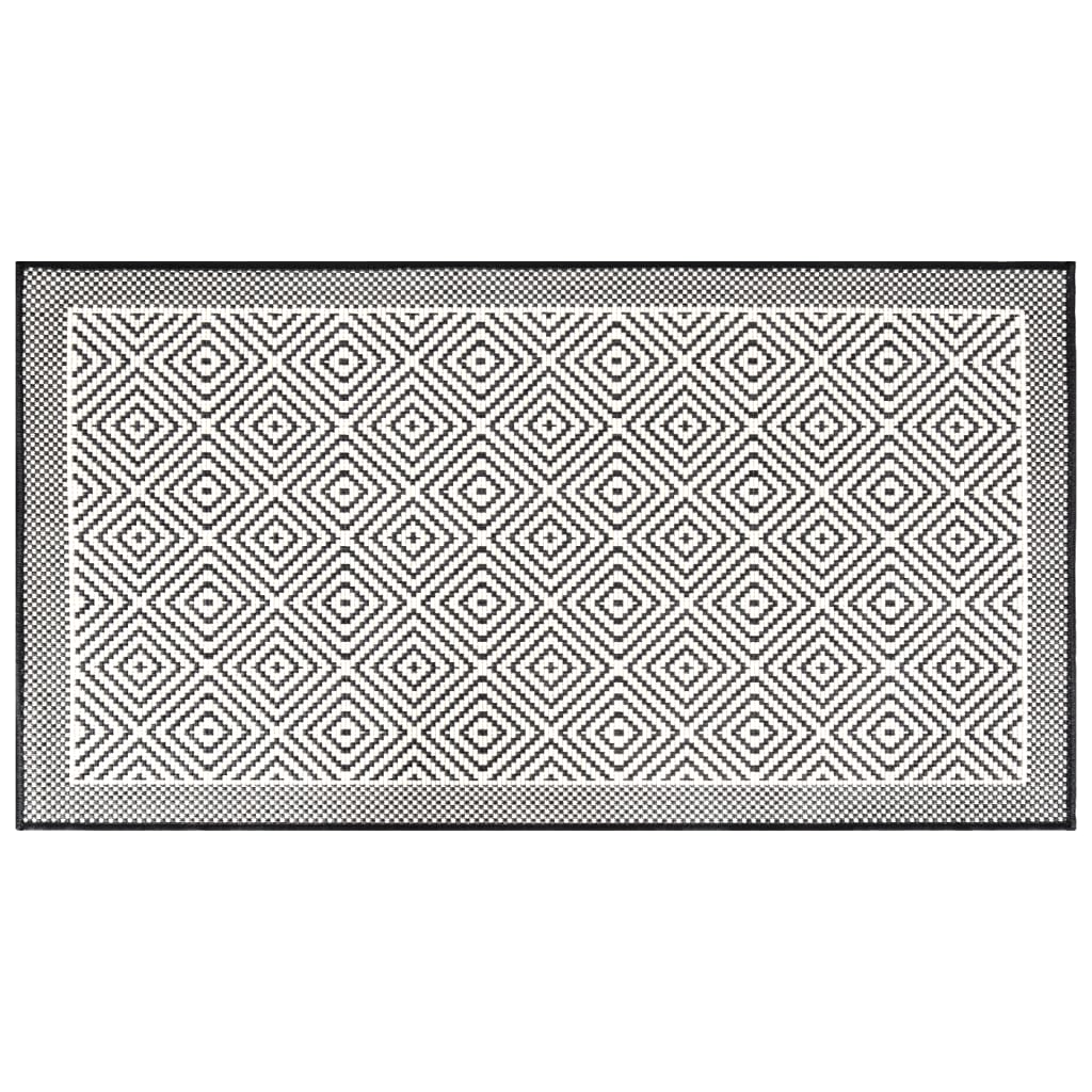 Buitenkleed Omkeerbaar 80X150 Cm Grijs En Wit