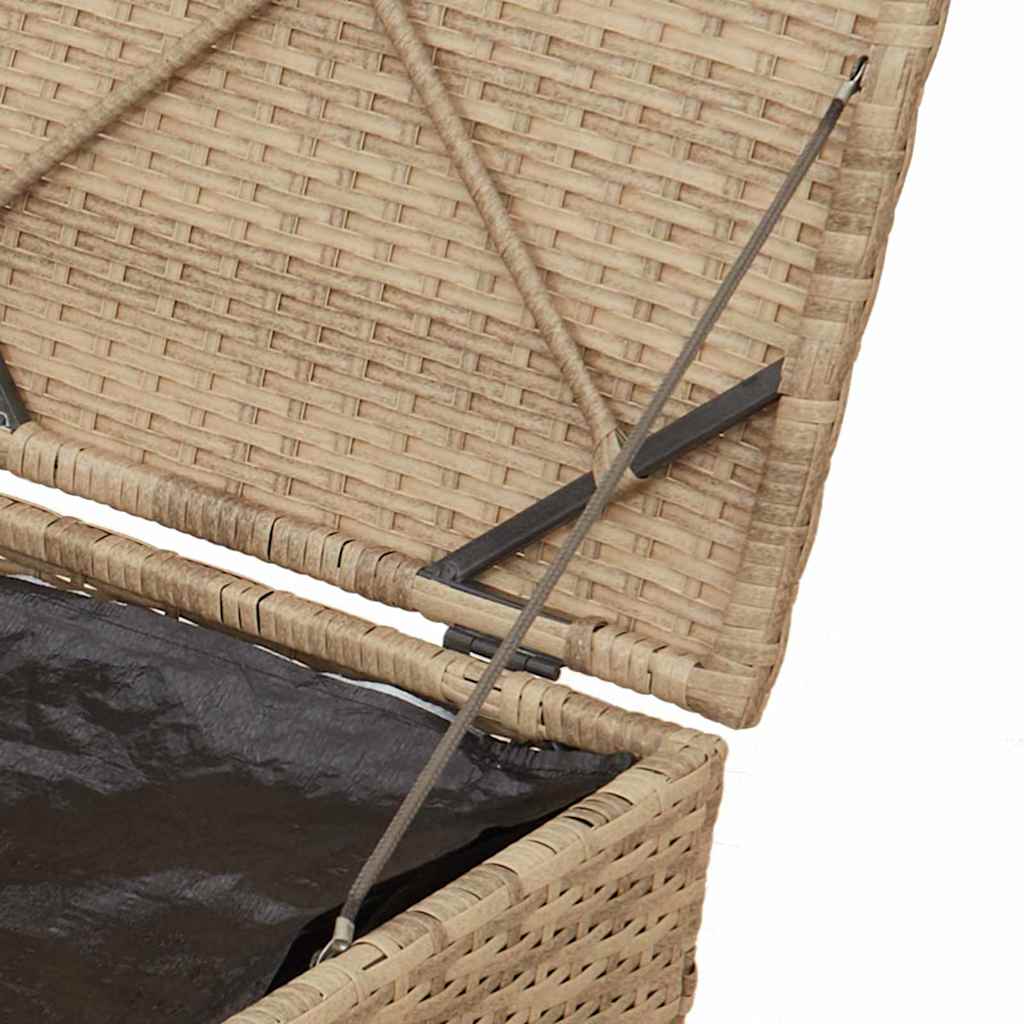 Kussenbox Met Opslag Beige 50 X 50 X 50 Cm Poly Rattan