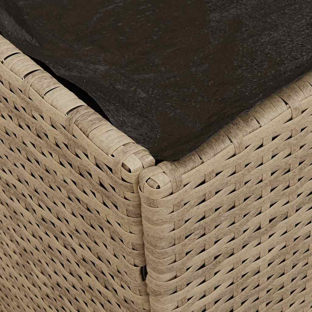 Kussenbox Met Opslag Beige 50 X 50 X 50 Cm Poly Rattan