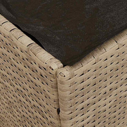 Kussenbox Met Opslag Beige 50 X 50 X 50 Cm Poly Rattan