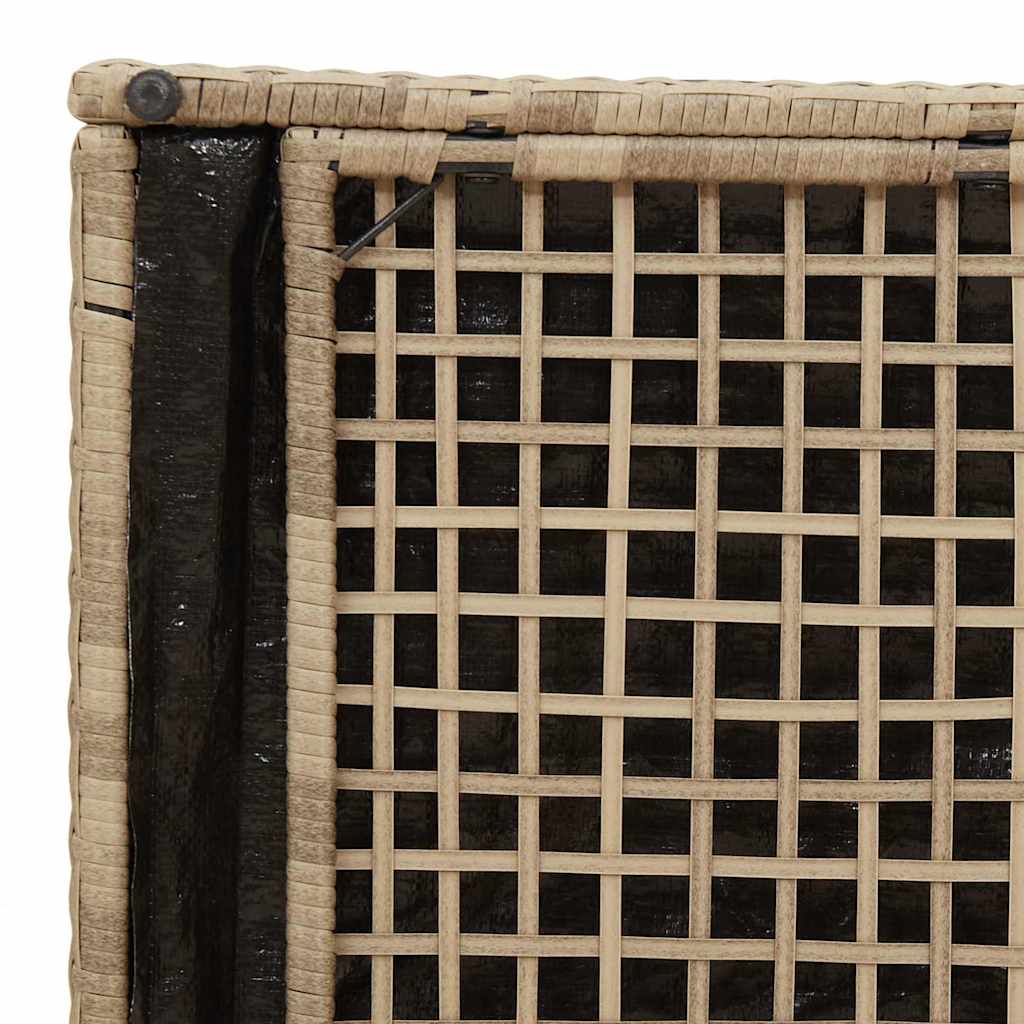 Kussenbox Met Opslag Beige 50 X 50 X 50 Cm Poly Rattan