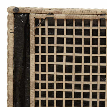 Kussenbox Met Opslag Beige 50 X 50 X 50 Cm Poly Rattan