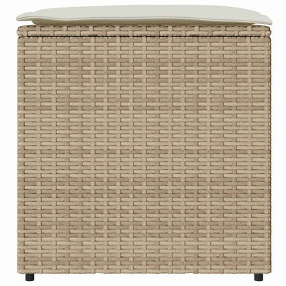 Kussenbox Met Opslag Beige 50 X 50 X 50 Cm Poly Rattan