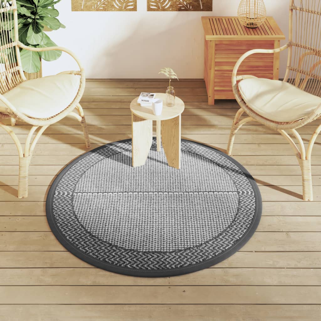 Buitenkleed Arakil Ø120 Cm Pp Zwart En Grijs