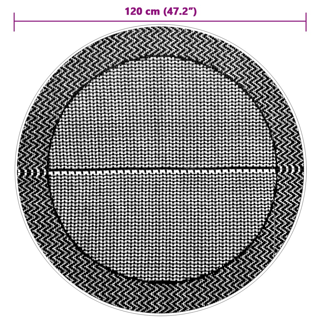 Buitenkleed Arakil Ø120 Cm Pp Zwart En Grijs