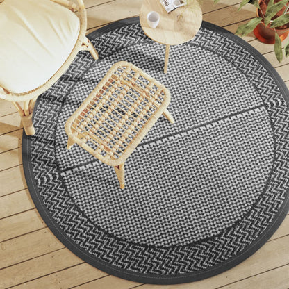 Buitenkleed Arakil Ø120 Cm Pp Zwart En Grijs