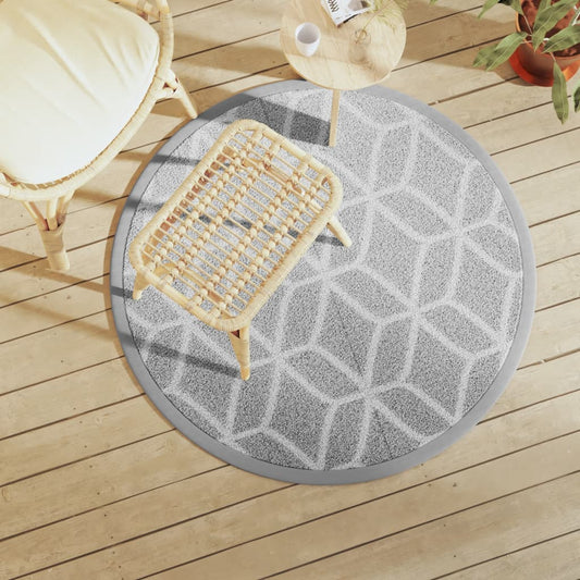 Buitenkleed Arakil Ø120 Cm Polypropeen Grijs En Wit